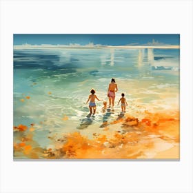 Family On The Beach 2 Canvas Print