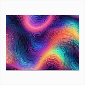 Abstract Colorful Background With Swirling, Flowing Patterns In Shades Of Orange, Purple, Blue, And Yellow 1 Canvas Print