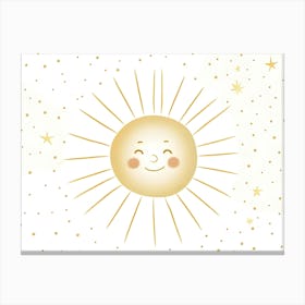 Gold Sun Kids and Nursery Canvas Print