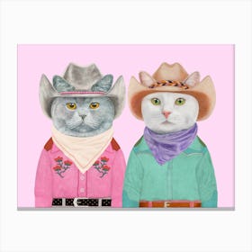 Cowboy Cats 3 Canvas Print