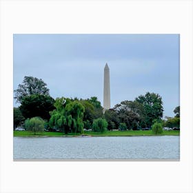 Washington Monument View From The Potomac River Canvas Print
