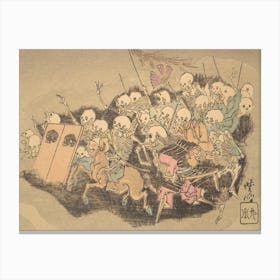 Night Parade of A Hundred Demons Kawanabe Kyosai Vintage Japanese Woodblock Print Yokai 3 Canvas Print