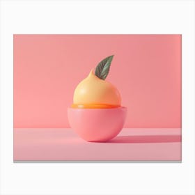 Peach In A Bowl Canvas Print