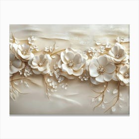 White Flowers On A Cake Canvas Print