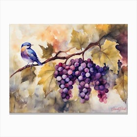 A Bird In The Vineyard Canvas Print