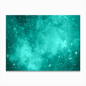 Turquoise Galaxy Space Background Canvas Print