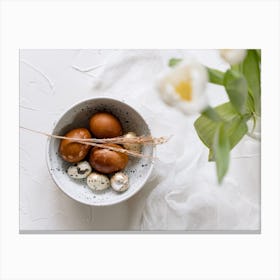Easter Eggs In A Bowl 11 Canvas Print