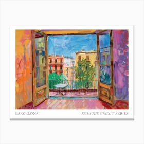 Barcelona From The Window Series Poster Painting 4 Canvas Print