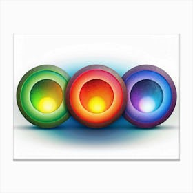 Abstract Colorful Glowing Spheres Canvas Print