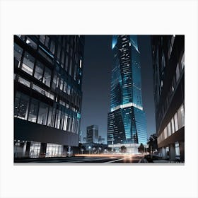 Skyscraper At Night Canvas Print