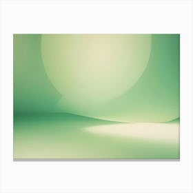 Minimalist Green Studio Backdrop With A Curved Wall And Soft Lighting, Creating A Clean And Modern Space For Product Presentation Canvas Print