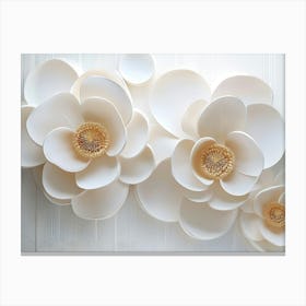 3d Flower With Circles Illustration 1 Canvas Print