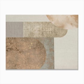 Beige and Tan Mid-century modern geometric abstract shapes artwork Canvas Print