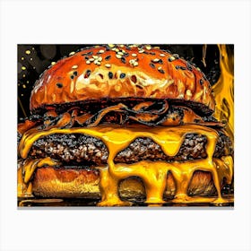 Burger Painting Canvas Print