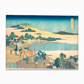 Fukui Bridge In Echizen Province , Katsushika Hokusai Canvas Print