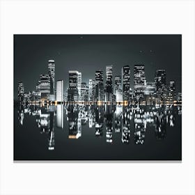 Cityscape At Night 3 Canvas Print