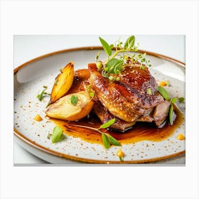 Roasted Duck With Potatoes Canvas Print