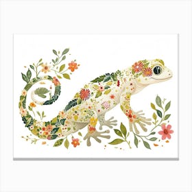 Little Floral Gecko 3 Canvas Print
