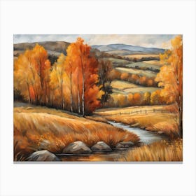 Autumn Landscape Painting (2) Canvas Print