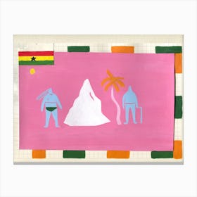 Couple in Ghanaian Asafo Flag Style Canvas Print