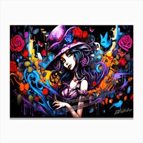 Witches And Music 6 - Little Bit Of Magic Canvas Print