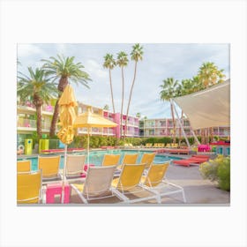 Saguaro Hotel Pool In Palm Springs Canvas Print
