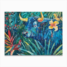 Blue Bull In The Jungle Canvas Print