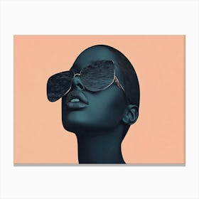 Portrait Of A Woman Wearing Sunglasses Canvas Print