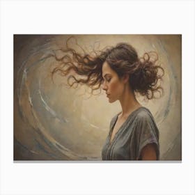 Woman With Curly Hair Canvas Print