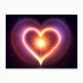 A Colorful Glowing Heart On A Dark Background Horizontal Composition 88 Canvas Print