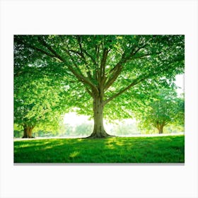 A Radiant Tree Standing Tall In A Vibrant Park Holding A Secure Place Amongst A Lush Spring Foliage Canvas Print