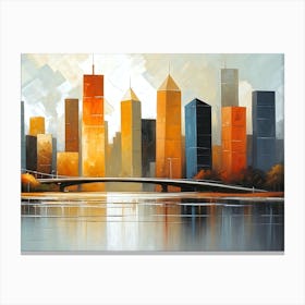 Abstract Cityscape painting 9 Canvas Print