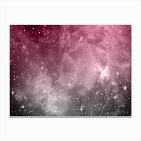 Pink Grey Galaxy Space Background Canvas Print