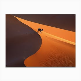 Camel In The Sahara 3 Canvas Print