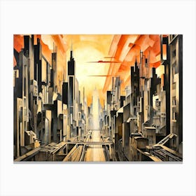 Futuristic Cityscape 1 Canvas Print