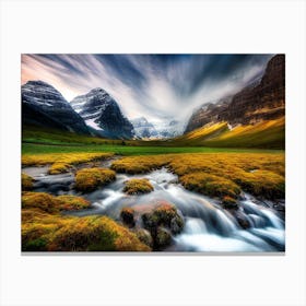 Long Exposure Of A Mountain Stream Canvas Print