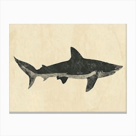 Wobbegong Shark Silhouette 3 Canvas Print