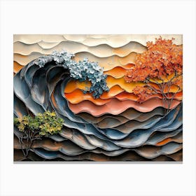 Waves And Trees Canvas Print