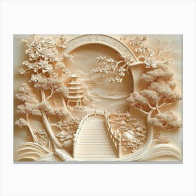 Beautiful Chinese Landscape 3d 13 Canvas Print