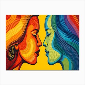 Two Women Facing Each Other 1 Canvas Print