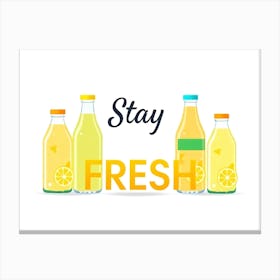 Stay Fresh Lemon Juice Illustration Canvas Print