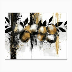 Gold And Black Abstract Painting 121 Canvas Print