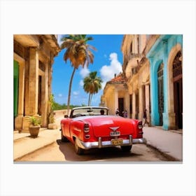 Classic Car In Cuba Canvas Print
