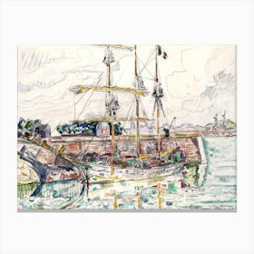 Docks At Saint Malo (1927), Paul Signac Canvas Print