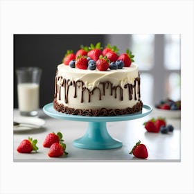 Cake With Berries Canvas Print