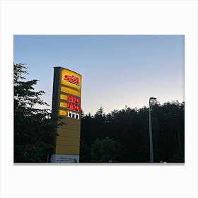 Gas Station At Dusk Canvas Print