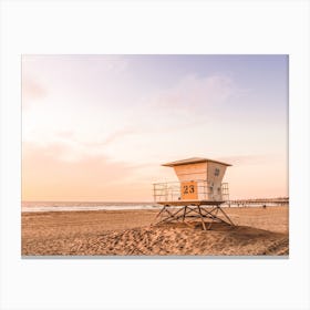 Sunset Lifeguard Hut Canvas Print