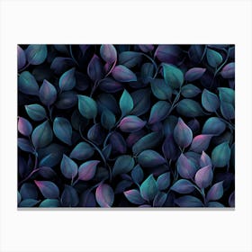 Purple Leaves Wallpaper Canvas Print