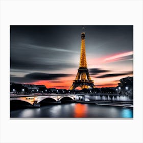 Eiffel Tower At Dusk 3 Canvas Print