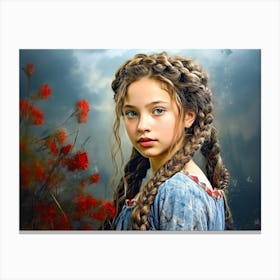 Girl With Braids Canvas Print